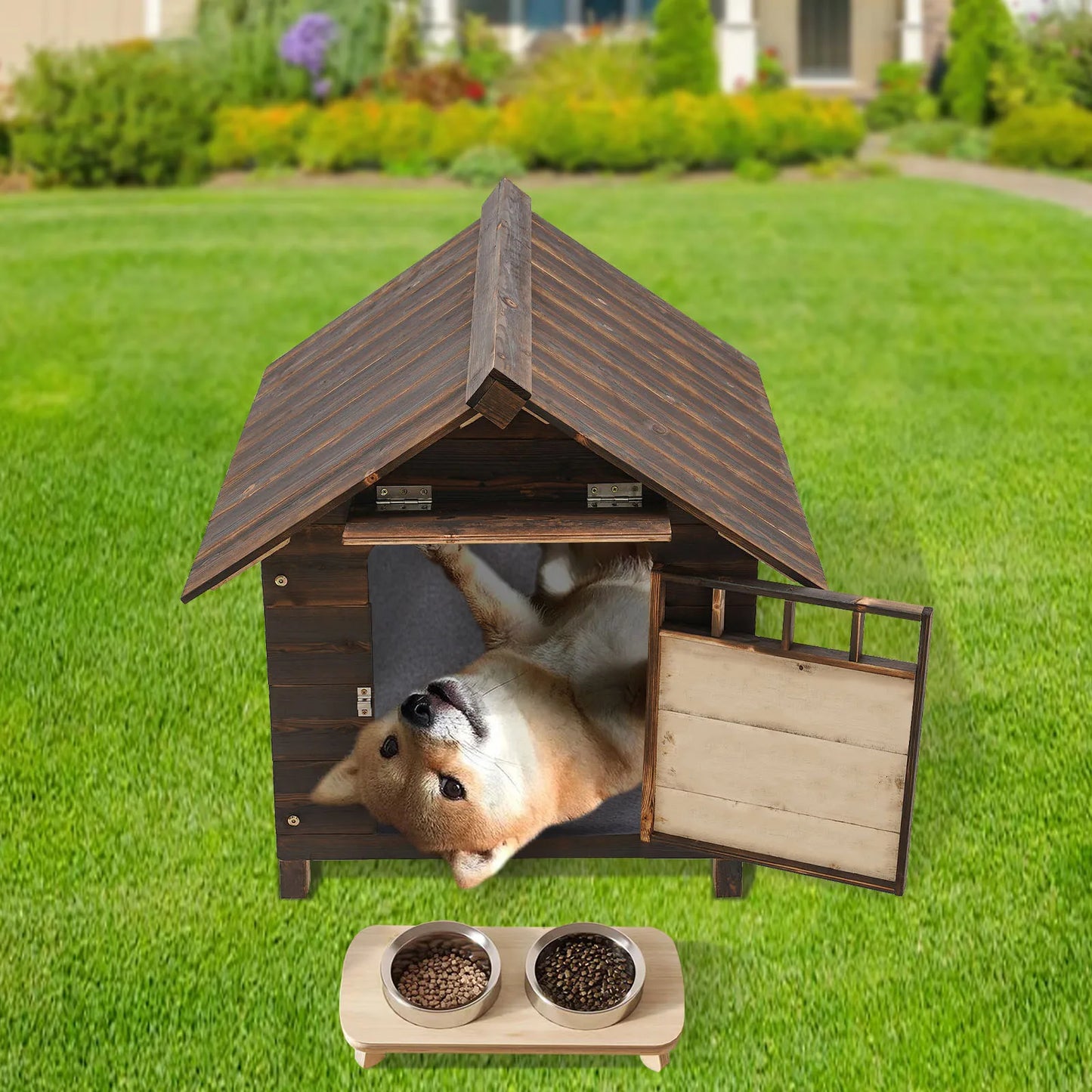 Dog House with Window and Door, Easy To Install, Water-Resistant Pet House for Outdoor and Indoor Use Pet Stores Gardens