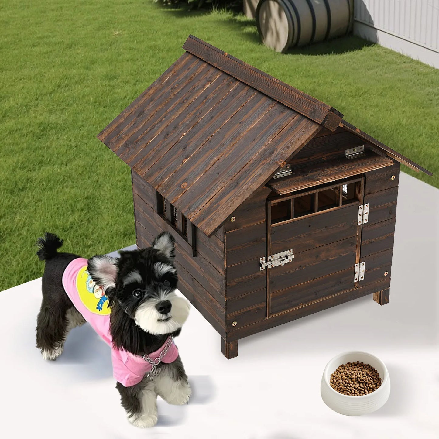 Dog House with Window and Door, Easy To Install, Water-Resistant Pet House for Outdoor and Indoor Use Pet Stores Gardens