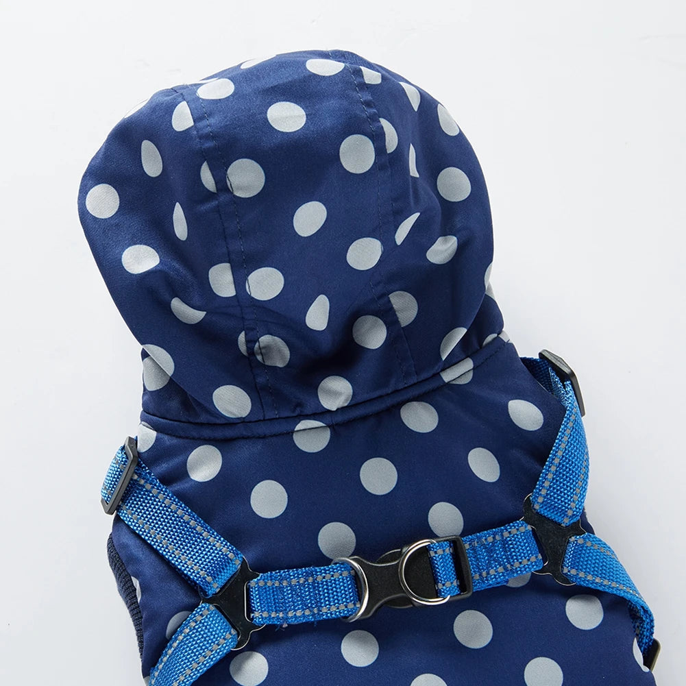 Pet Dog Jacket With Harness Winter Dog Clothes For Small Medium Dogs Warm Hooded Pet Coat Chihuahua Clothing Puppy Costumes