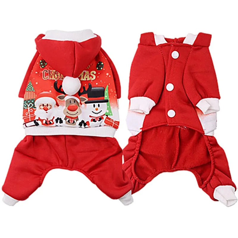 Christmas Dog Coat Sweater Pet Clothes New Year Pets Dogs Clothing For Small Medium Dogs Chihuahua Costume Warm Dog Hoodies