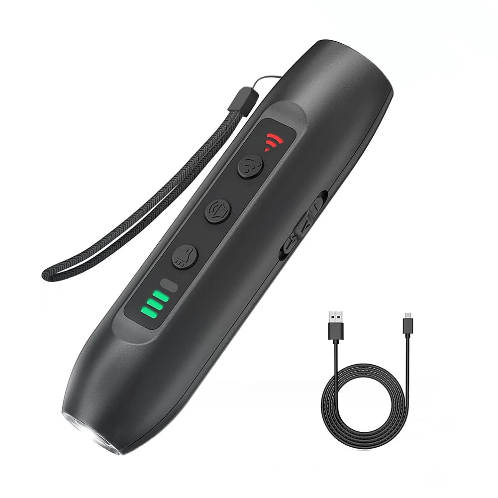 Ultrasonic Dog Repellents Rechargeable Plastic Electronic Training Devices with LED Flashlight Dog Training 3 Modes Pet Products