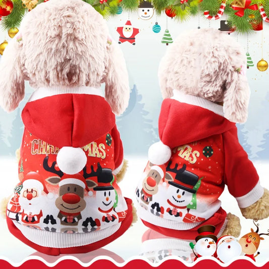 Christmas Dog Coat Sweater Pet Clothes New Year Pets Dogs Clothing For Small Medium Dogs Chihuahua Costume Warm Dog Hoodies