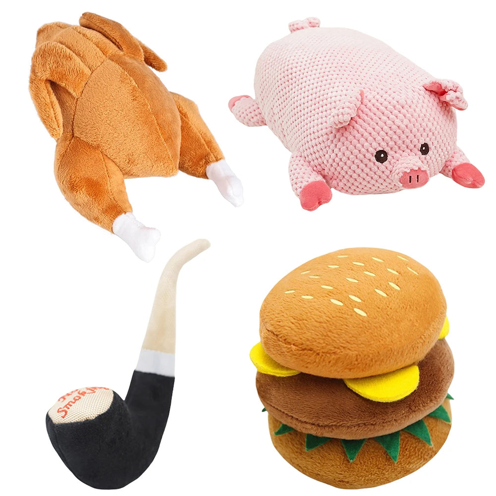 Dog Chew Toy Thanksgiving Turkey Dog Squeak Toy Dog Plush Toy Soft Stuffed Dog Toys Thanksgiving Gifts for Small and Medium Dogs