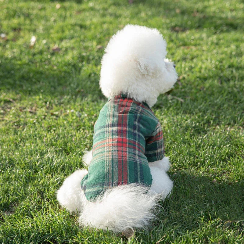 Summer Pet Shirt British Style Plaid Dog Vest Clothes For Small Dogs Chihuahua Cotton Puppy Shirts