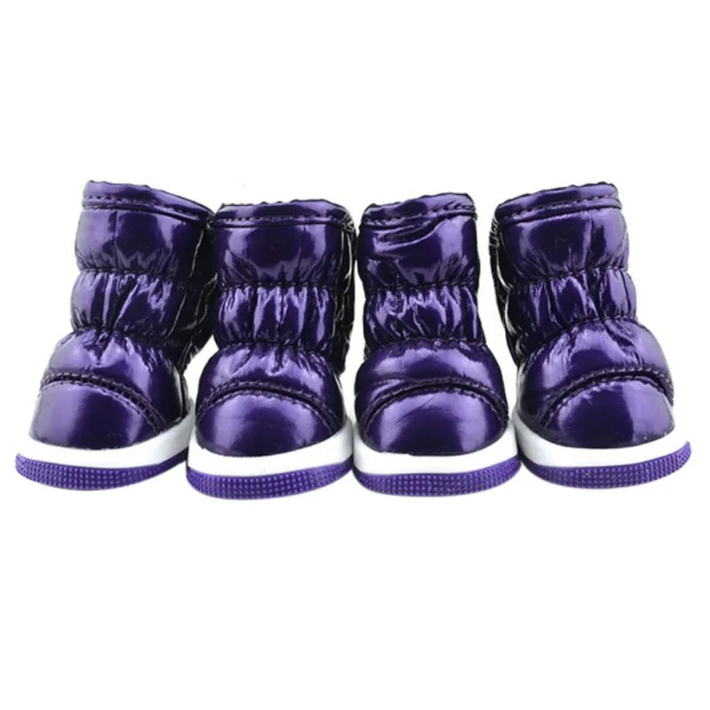 4pcs/set Pet Dog Winter Rain Shoes Waterproof Dogs Snow Boots Puppy Dog Slip Shoes For Small Medium Dog Yorkie Shoes Footwear