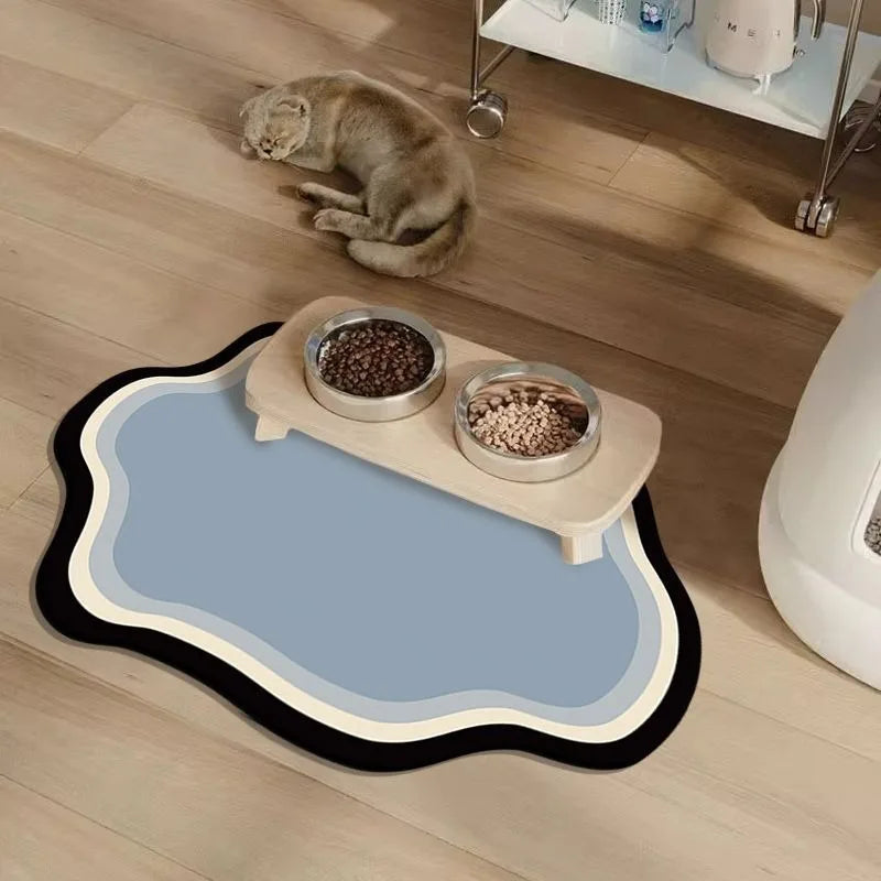 Absorbent Pet Feeding Mat Quick-dry Pet Placemat for Cats Dogs Non-Slip Cat Feeding Mat Pet Supplies 30X40CM