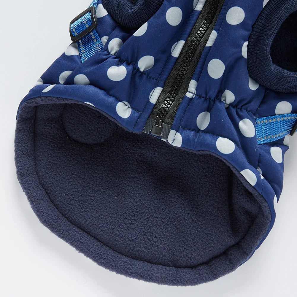 Pet Dog Jacket With Harness Winter Dog Clothes For Small Medium Dogs Warm Hooded Pet Coat Chihuahua Clothing Puppy Costumes