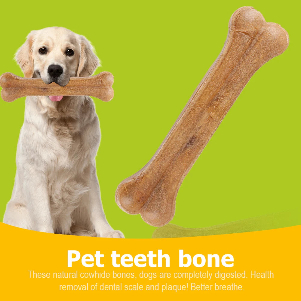 8 Inch Teeth Clean Stick Non-Toxic Creative Pet Chew Bone Anti-bite Leather Chew Bone  for Small Medium Large Dog