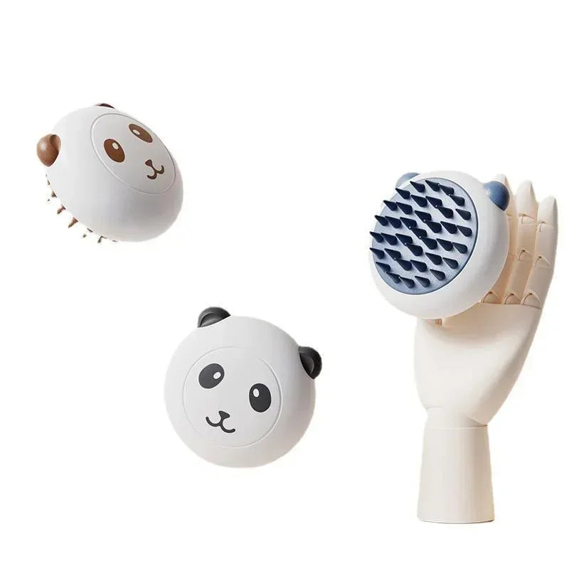Dog Bath Brush Panda Massage Comb Pet Cat Cleaner Puppy Wash Tools Bathroom Grooming Brush Bath Supplie Dog Soft Silicone Brush