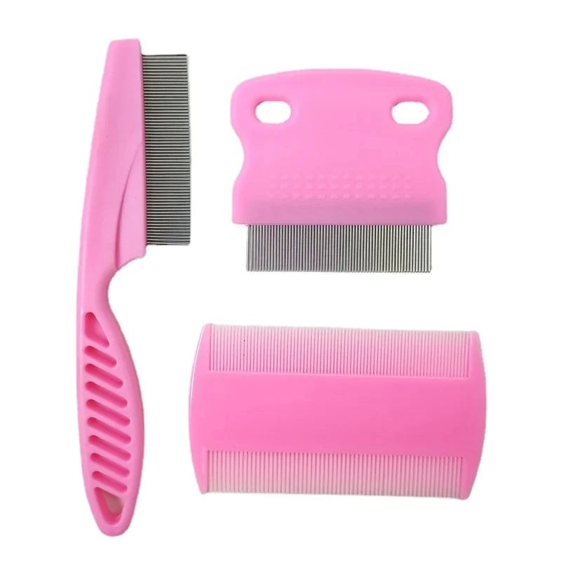 Flea Comb Cat Grooming Comb Set 3 Pcs/set Removes Mucus and Crust Small Lice Flea Combs Cats Supplies Pet Comb