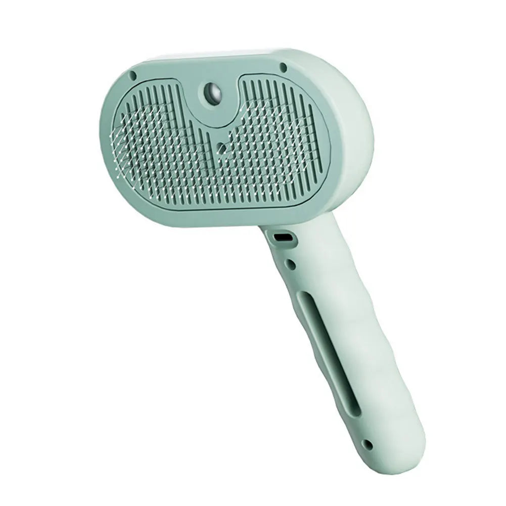 3 in 1 Cat Steam Brush with Release Button Cat Grooming Brush Rechargeable Pet Hair Cleaning Brush Comb for Shedding & Grooming