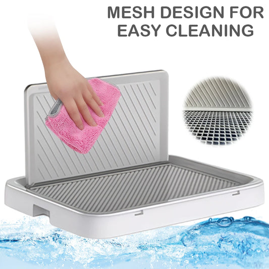 Dog Potty Tray with Pee Wall Pan Trainer Anti-Splash Pets WC Toilet Pet Indoor Dog Training Toilet for Small and Medium Dogs